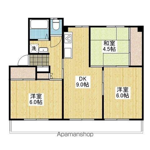 メゾン久米1号棟(3DK/5階)の間取り写真