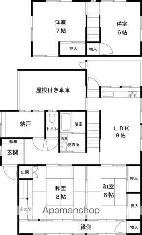 福岡市空港線 西新駅 徒歩9分 2階建 築48年(4SLDK)の間取り写真