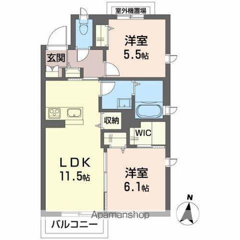 べレオガーデンズ久留米Ⅱ(2LDK/3階)の間取り写真