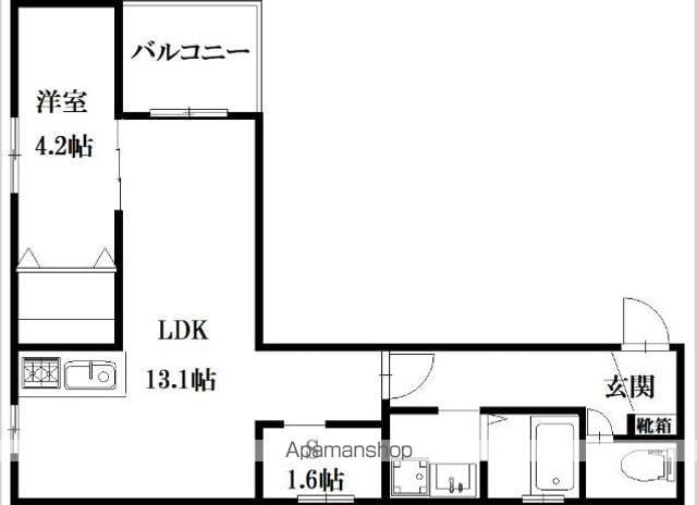ロイズ空港前(1SLDK/4階)の間取り写真