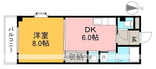 CUARTO DOCE(1DK/2階)の間取り写真