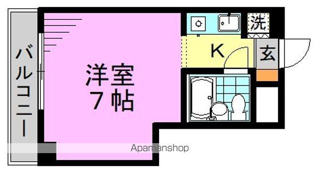 シャルマンハイム平野(ワンルーム/2階)の間取り写真