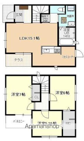 名鉄犬山線 上小田井駅 徒歩17分 2階建 新築(3LDK)の間取り写真