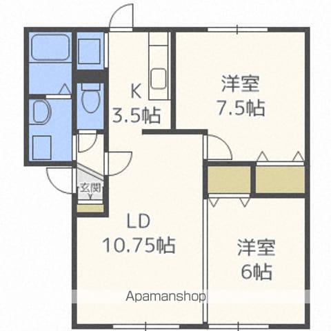 あにまるスクエアー二番館(2LDK/1階)の間取り写真