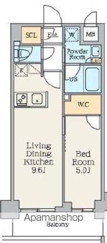 クレストコート中板橋(1LDK/8階)の間取り写真
