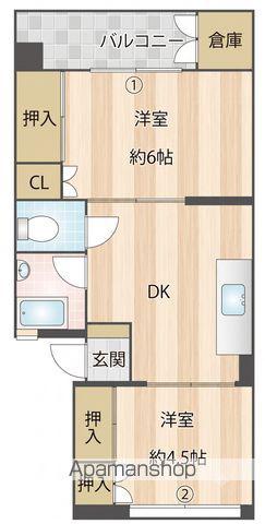 桜坂ハイツ(2DK/4階)の間取り写真