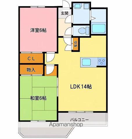 フィールドゴッド21(2LDK/3階)の間取り写真