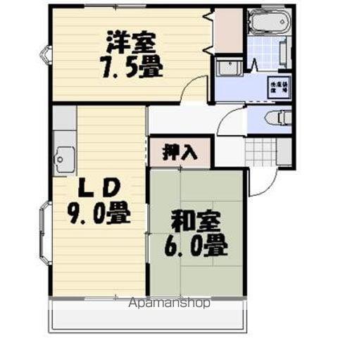 サンビレッジ桜台かりん(2DK/2階)の間取り写真