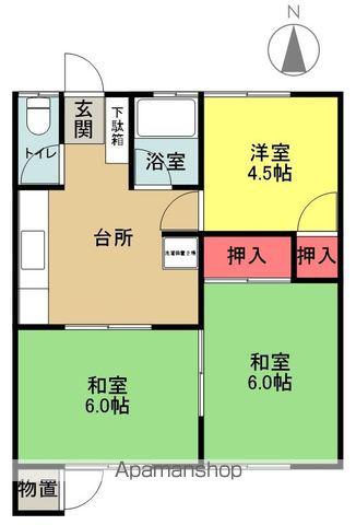 恵来利ハイツ(3DK/1階)の間取り写真