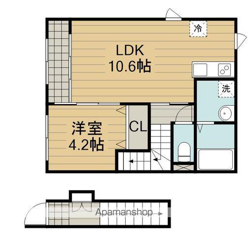 グランフェリス(1LDK/2階)の間取り写真