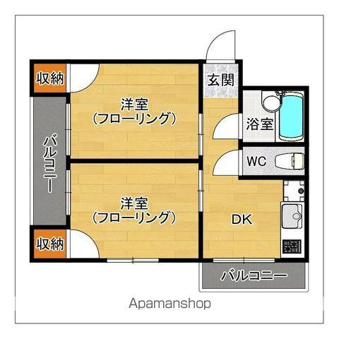 スウィートネスコート(2DK/2階)の間取り写真