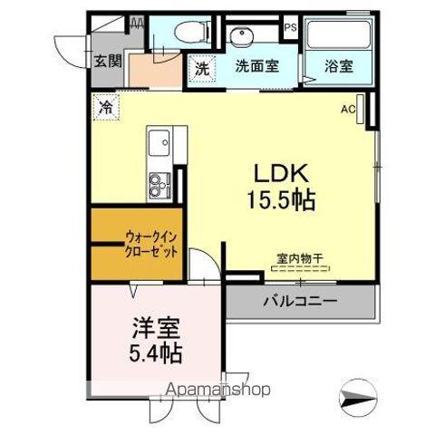 フェリシアス松原(1LDK/3階)の間取り写真