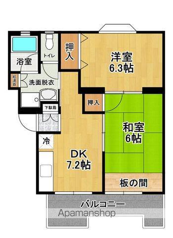 タウンライフ池田(2DK/3階)の間取り写真