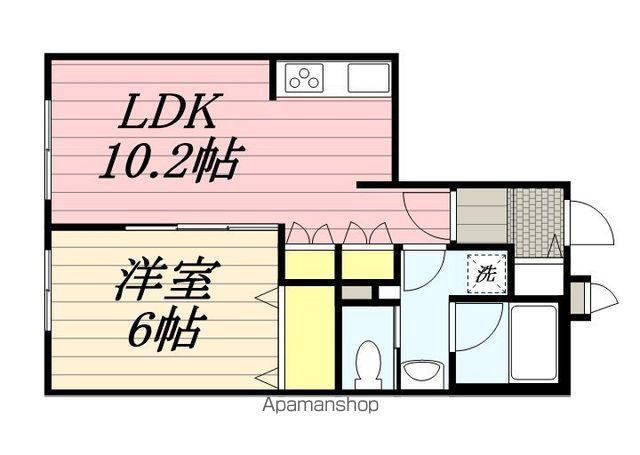 UPFIELD(1LDK/3階)の間取り写真