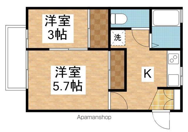 グーテンハウゼ(2K/1階)の間取り写真