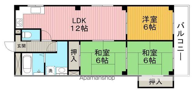 コスモス東豊中(3LDK/3階)の間取り写真
