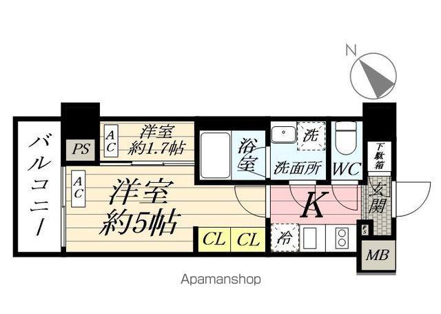 ブライズ鶴見本町通MAXIV(1K/2階)の間取り写真