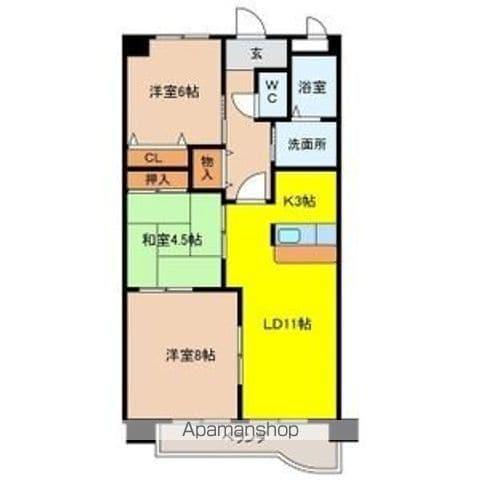 BIO MASAKI(3LDK/3階)の間取り写真