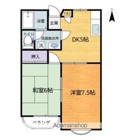 第1サンライズイトーB棟(2DK/2階)の間取り写真