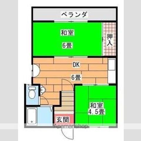 エスポワールイワタ1(2DK/2階)の間取り写真
