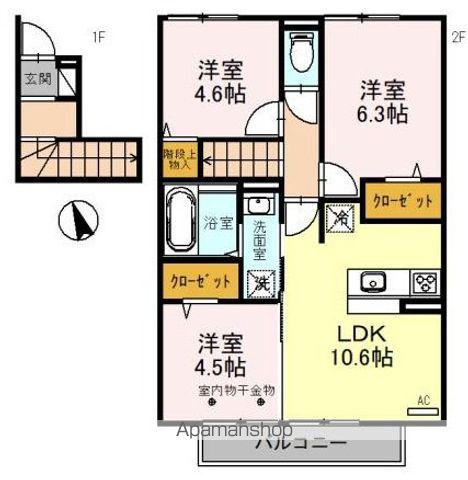 T-ROOM(3LDK/2階)の間取り写真