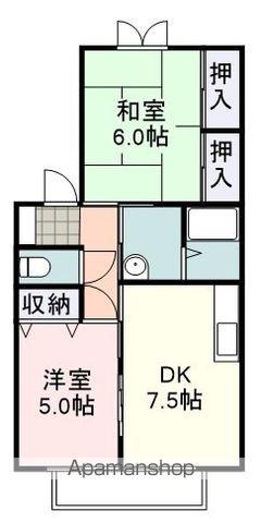 アルトピーノ(2DK/1階)の間取り写真