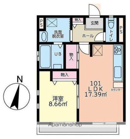 GROW(1LDK/1階)の間取り写真