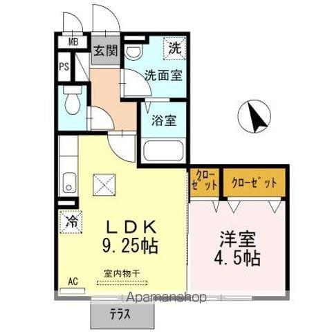 ルルディ(1LDK/1階)の間取り写真