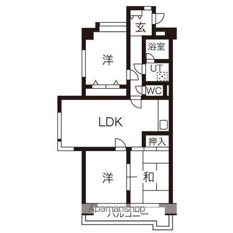 グランドハイリス上社(3LDK/1階)の間取り写真
