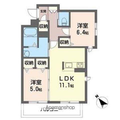 ベレオオンダ(2LDK/1階)の間取り写真