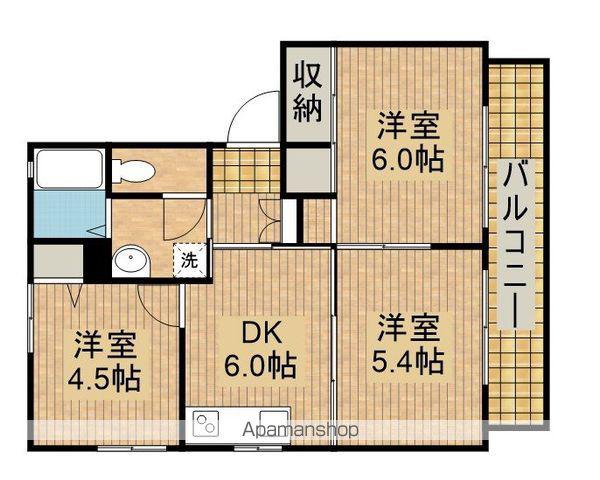 エクレールⅠ(3DK/1階)の間取り写真