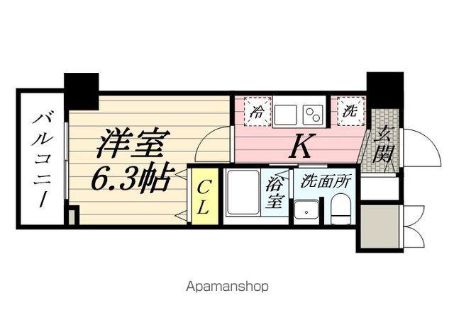 エルプレイス新子安2(1K/3階)の間取り写真