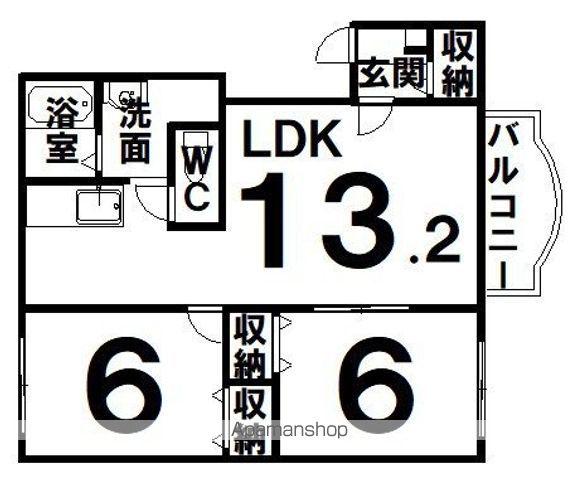 グリーンヒルズ(2LDK/1階)の間取り写真