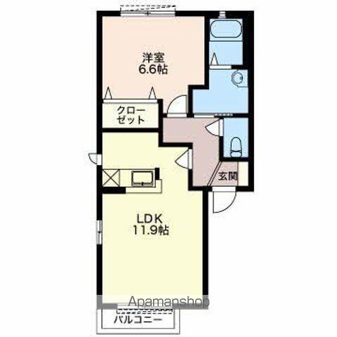 ガーデンハイツB(1LDK/2階)の間取り写真