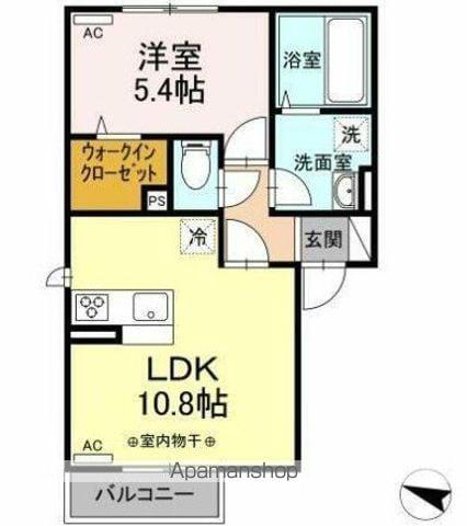 グランディール(1LDK/2階)の間取り写真