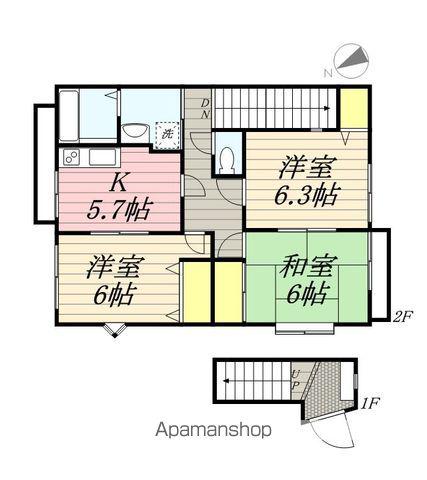 ハイステージカーサ(3K/2階)の間取り写真