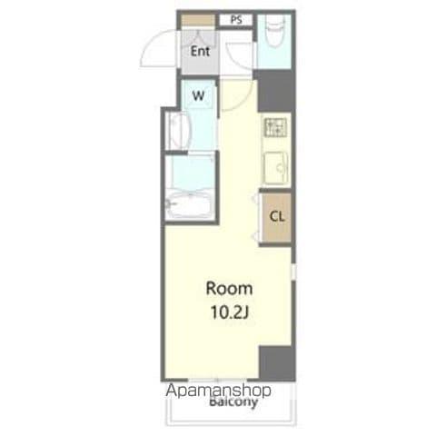 THE RESIDENCE IMAIKE イースト(ワンルーム/10階)の間取り写真