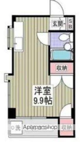 稲毛ベルハウス(ワンルーム/1階)の間取り写真