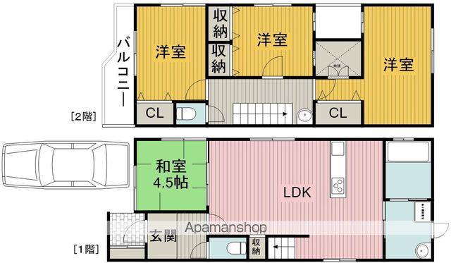 阪急電鉄宝塚線 蛍池駅 徒歩4分 2階建 築18年(4LDK)の間取り写真