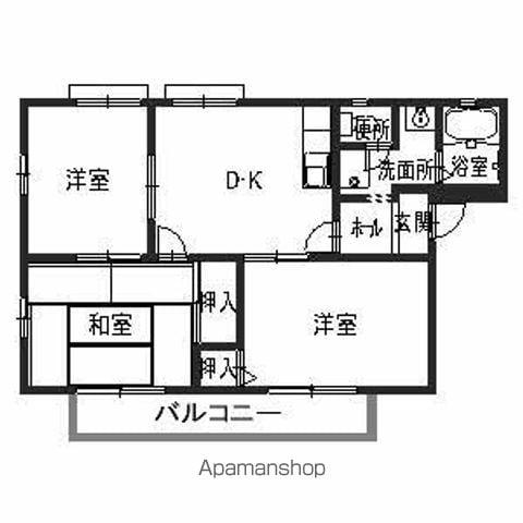 ファミーユ美津(3DK/2階)の間取り写真
