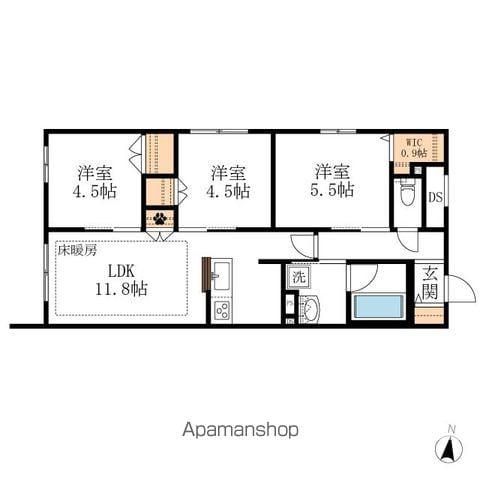 ジャンヴィエ・ルナ(3LDK/1階)の間取り写真