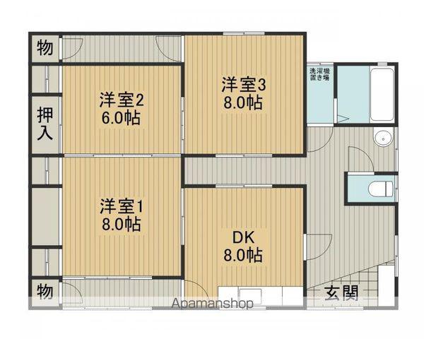 中央本線 茅野駅 徒歩61分 1階建 築52年(3DK)の間取り写真