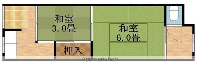 谷口文化(2K/1階)の間取り写真