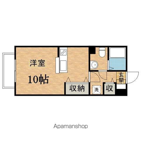 セジュールコトB(ワンルーム/2階)の間取り写真