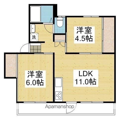 メゾン久米1号棟(2LDK/2階)の間取り写真