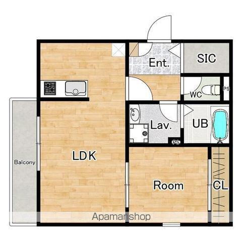 オガールコートナカモズ(1LDK/1階)の間取り写真