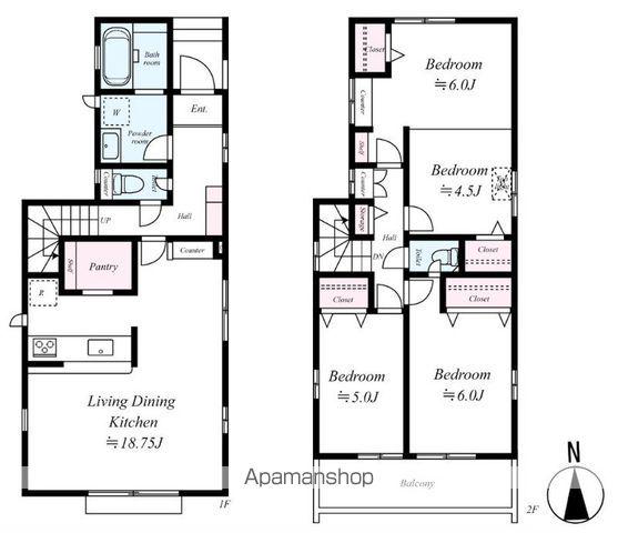 京成電鉄松戸線 習志野駅 徒歩21分 3階建 築1年(3LDK)の間取り写真