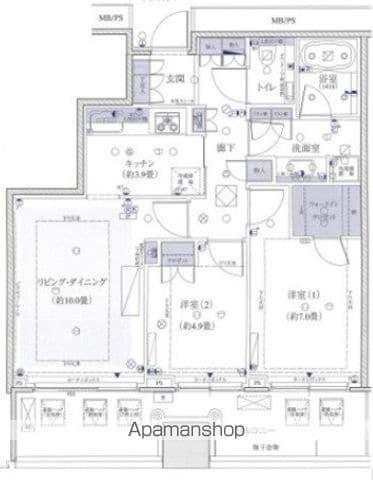 横浜ポートサイドプレイスタワーレジデンス(2LDK/24階)の間取り写真