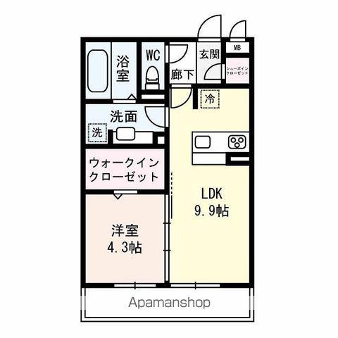 セジュール神宮道(1LDK/2階)の間取り写真