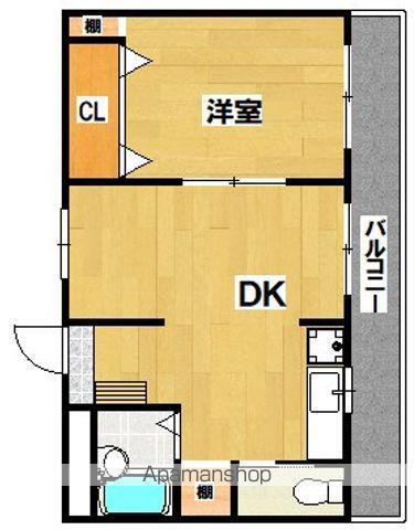 ドムール大倉(1DK/2階)の間取り写真